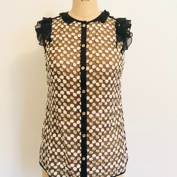 TORY BURCH Daisy see-through Top - Picture 1 of 3